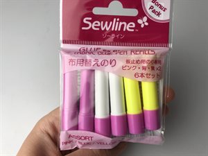 Sewline glue pen refills 6 stk. assorteret